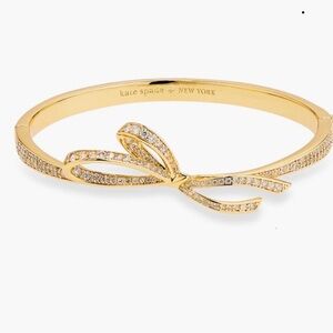 Kate Spade Gold Ribbon Bracelet with Sparkling Accents